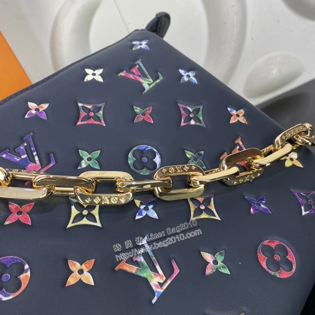 lv路易威登專櫃2022新款Coussin小號手袋 織物寬肩帶lv壓紋羊皮單肩斜挎包 M21209 M21353 ydh4963